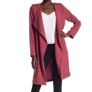 Elodie Open Front Drape Trench Jacket
